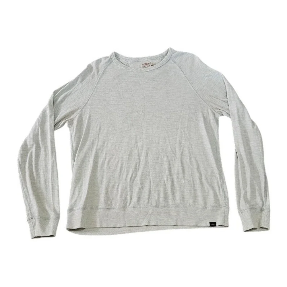Faherty Brand Mens Large 100% Cotton Raglan Long Sleeve Pullover Light Green
